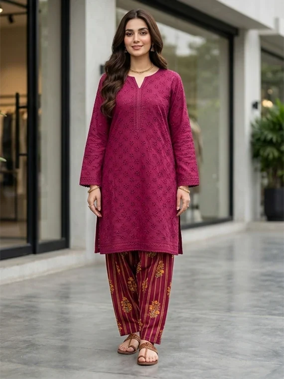 2pc Chikankari Lawn Edit 2026 Vol-FA51 (D-08)