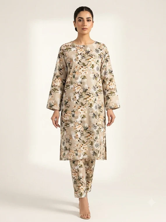 2pc Printed Lawn Edit 2026 Vol-FA02 (D-02)