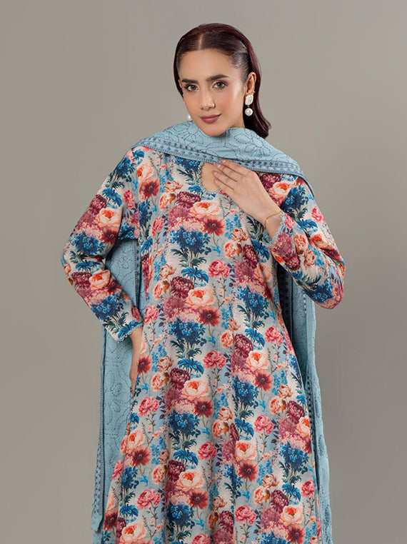 3PC Printed Linen Karandi Collection 2025 by Sitara Textile (D-639)