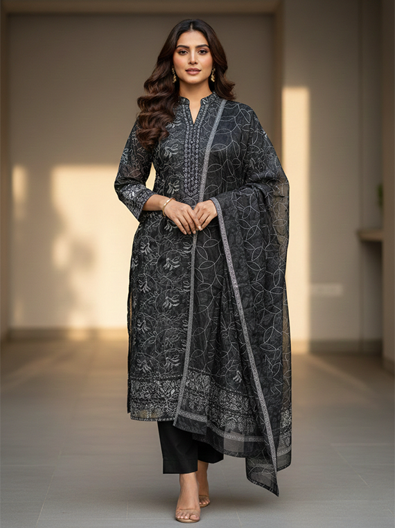 Prestige Flower Embroidered Lawn Edit 2026 Vol-DF03 (D-01)