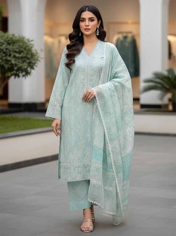 Prestige Flower Embroidered Lawn Edit 2026 Vol-DF03 (D-05)