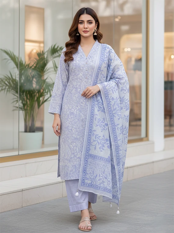 Prestige Flower Embroidered Lawn Edit 2026 Vol-DF03 (D-08)