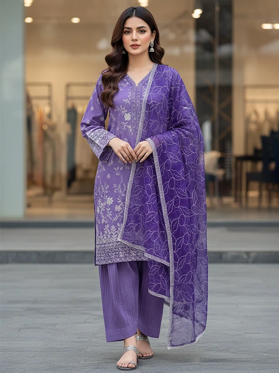 Prestige Flower Embroidered Lawn Edit 2026 Vol-DF03 (D-11)