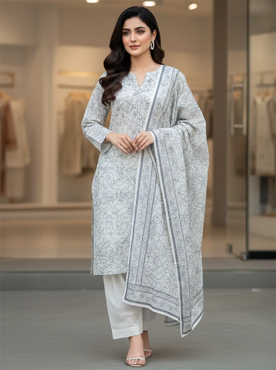 Prestige Flower Embroidered Lawn Edit 2026 Vol-DF03 (D-09)