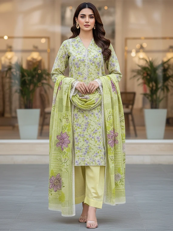 Prestige Flower Embroidered Lawn Edit 2026 Vol-DF03 (D-07)