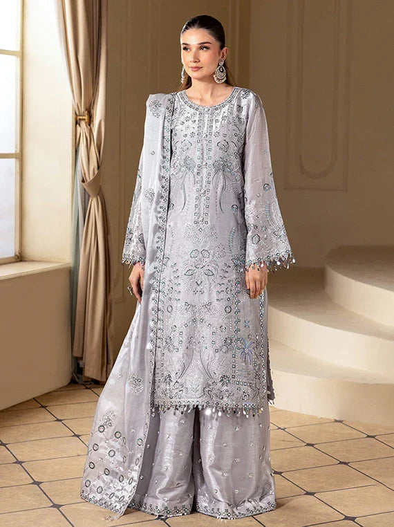 AAINA by Alizeh Embroidered Sheesha Silk Collection 2026 (2245-Safira)