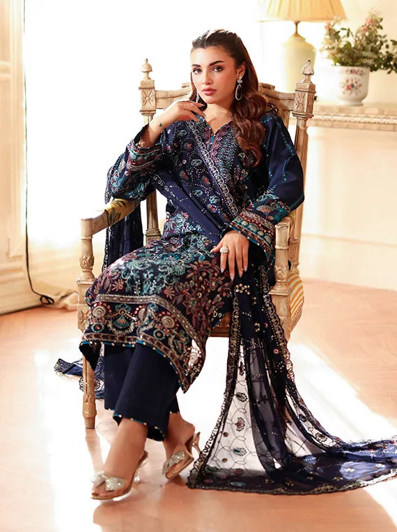 AANGAN by Ramsha Embroidered Rawsilk Collection 2025 Vol-02 (AA-201)