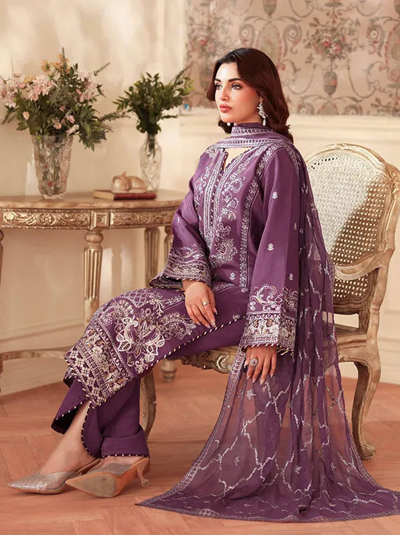 AANGAN by Ramsha Embroidered Rawsilk Collection 2025 Vol-02 (AA-208)