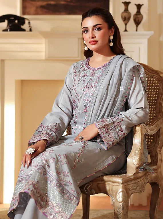AANGAN by Ramsha Embroidered Rawsilk Collection 2025 Vol-02 (AA-209)