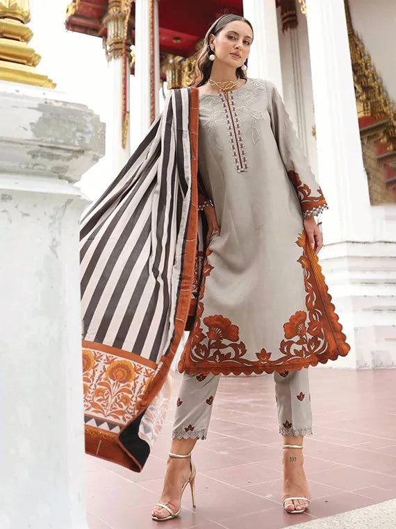 ANIIQ by Charizma Embroidered Printed Linen Collection 2025 (ANW6-05)