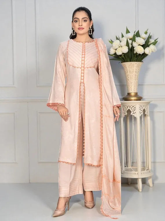 ARZOO by Wania Peach Self Jacquard Collection 2025 (WL-238)