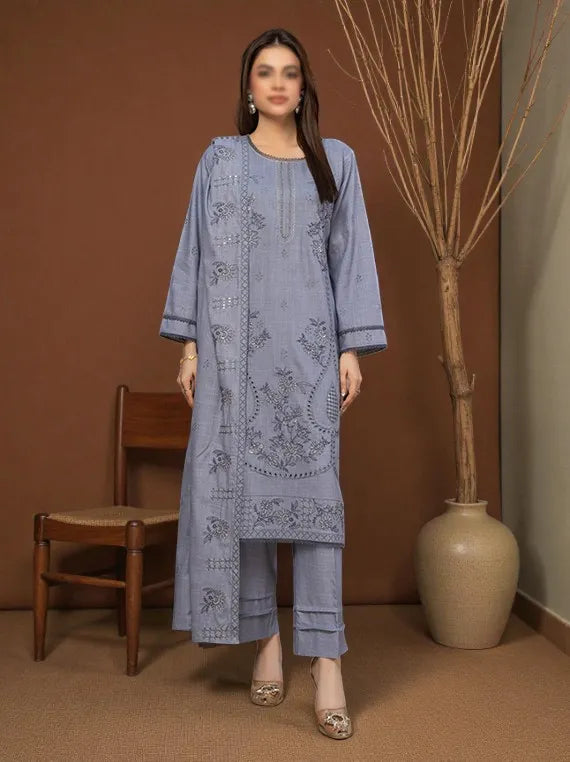 ATTIRE by Fantak Embroidered Dhanak Collection 2025 (D-05)