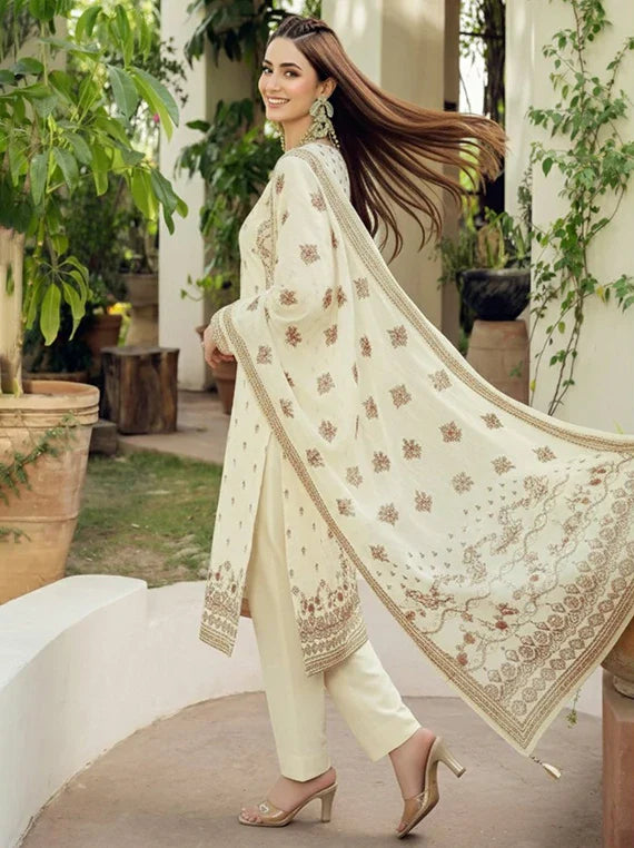 AYAT Eleganza by Pearl Arts Embroidered Lawn Collection 2026 Vol-61 (D-04)