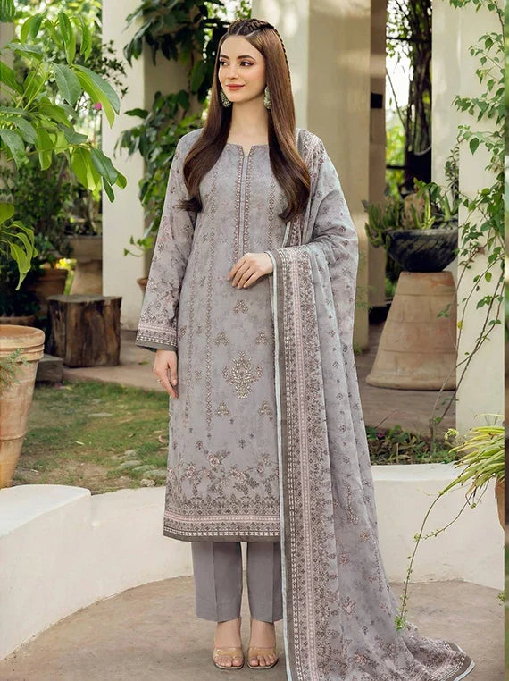 AYAT Eleganza by Pearl Arts Embroidered Lawn Collection 2026 Vol-61 (D-08)