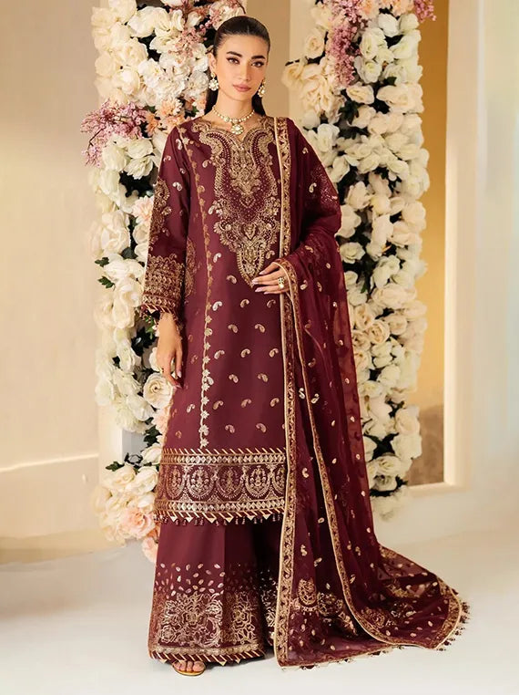 AYMAL by Alizeh Embroidered Chiffon Collection 2026 (01-Salsa)