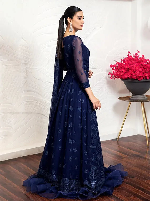 AYMAL by Alizeh Embroidered Chiffon Collection 2026 (2067-Glace Blue)