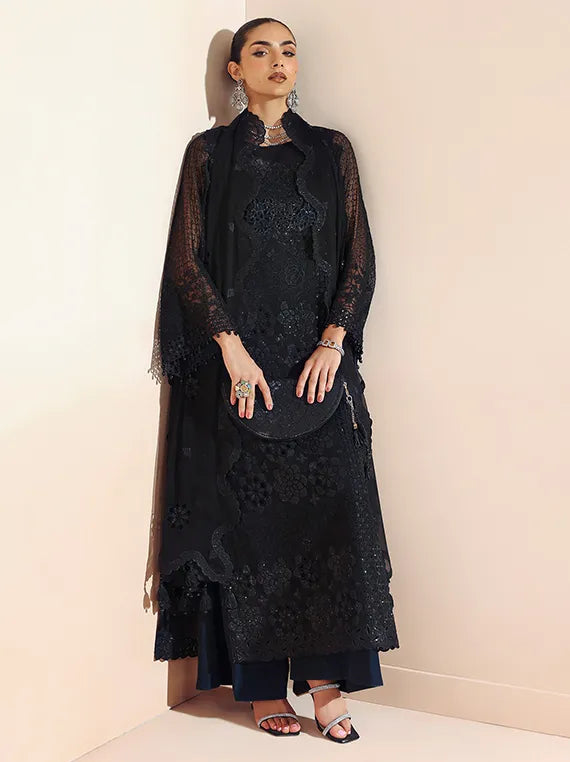 AYMAL by Alizeh Embroidered Chiffon Collection 2026 (2201-RIKA BLACK)