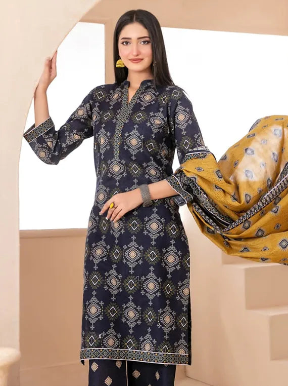 AZU by Tawakkal Fabrics Printed Khaddar Collection 2025 (D-5406)