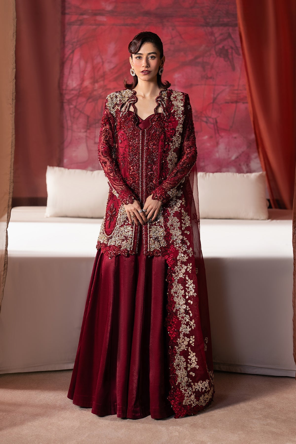 Afrozeh La Fuchsia Embroidered Raw Silk Collection 2026 (Rawayaat)