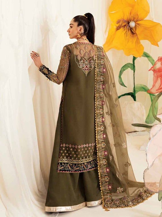 Afrozeh Fleur De Lis Luxury Chiffon Collection (Azalea-AZ-V4-02)