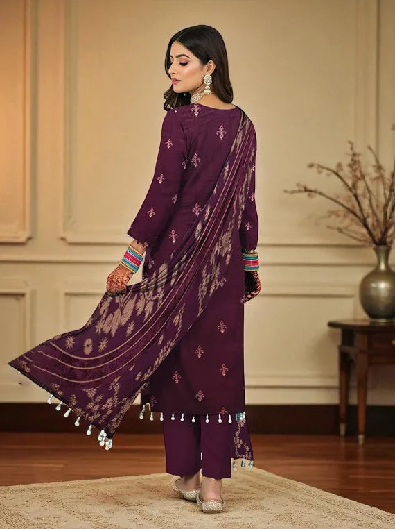 Aiman Embroidered Zari Leather Peach Collection 2025 by Chawla Fabrics (D-04)