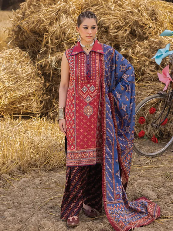 Ajrak by Gul Ahmed Luxe Lawn Collection 2025 (CL-52630-15)