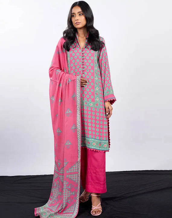 Alkaram Luxe Winter Collection 2025 (FW-44-23-CORAL PINK)