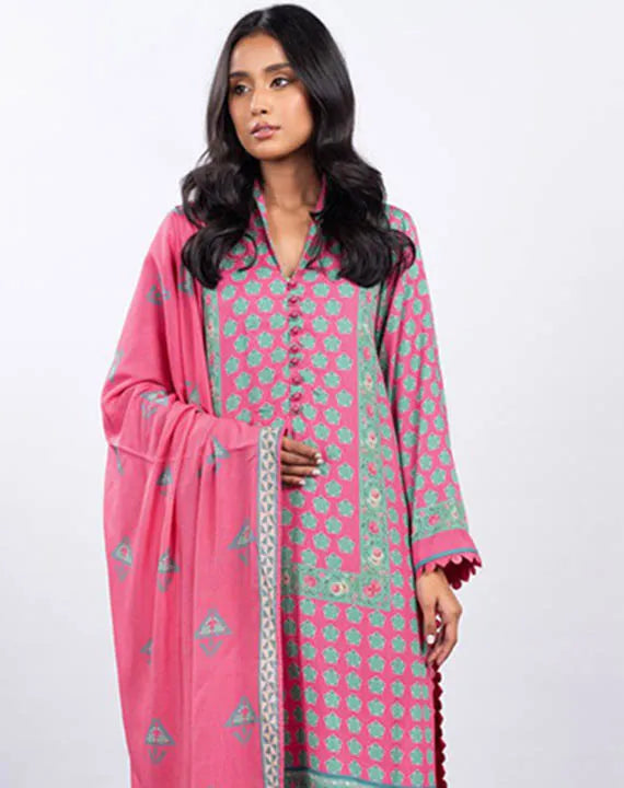 Alkaram Luxe Winter Collection 2025 (FW-44-23-CORAL PINK)