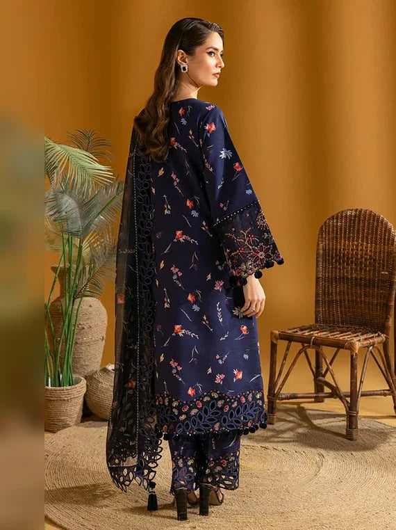 Alizeh Embroidered Printed Lawn Collection 2026 (AF-EPL-7005-Iris)