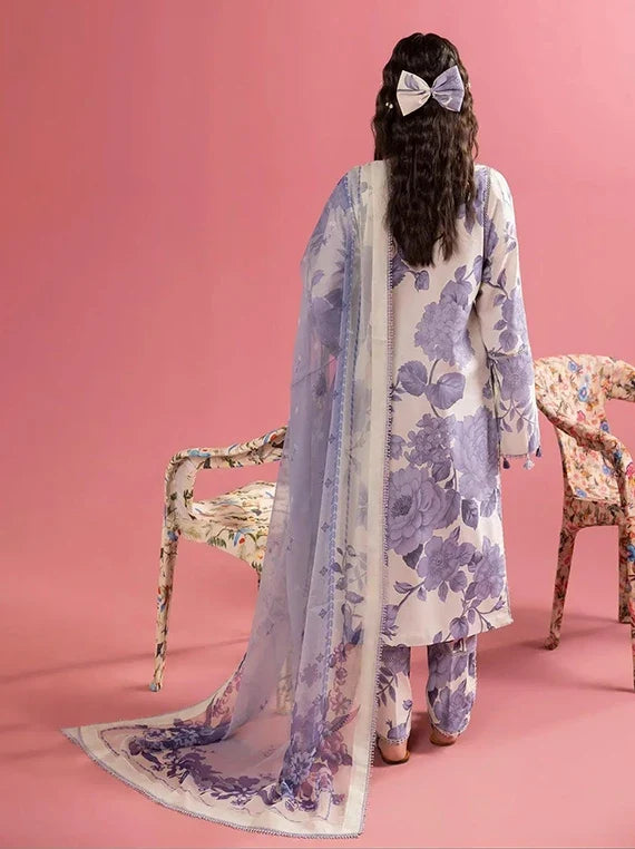 Alizeh Embroidered Printed Lawn Collection 2026 (AF-PL-6001-Pearl Mist)