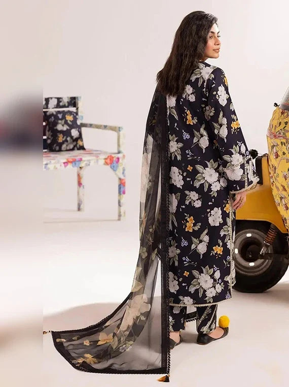 Alizeh Embroidered Printed Lawn Collection 2026 (AF-PL-6002-Flora)