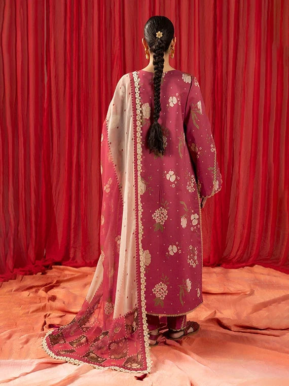Alizeh Embroidered Printed Lawn Collection 2026 (AF-PL-6006-Russet)