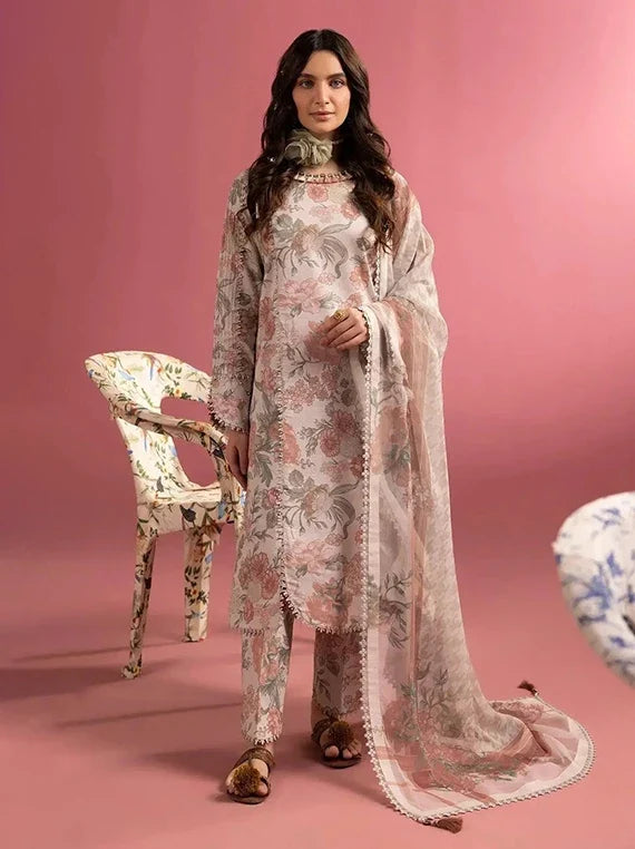 Alizeh Embroidered Printed Lawn Collection 2026 (AF-PL-6008-Sunset Blush)