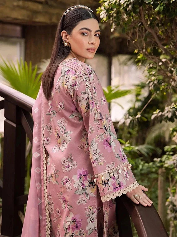 Alizeh Embroidered Printed Lawn Collection 2026 (AF-PL-6011-Camelia)