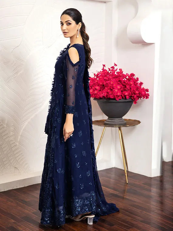 Alizeh Embroidered Chiffon Collection 2024 (06-Glace Blue)