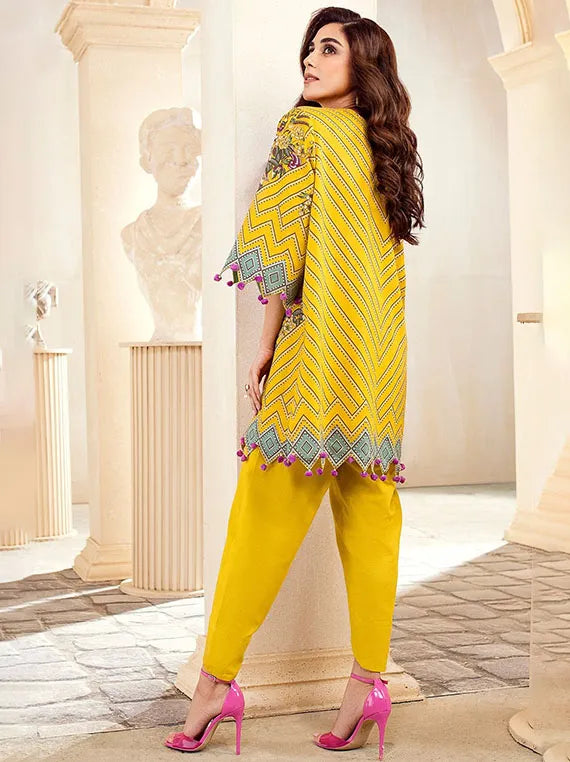 Alkaram Printed Embroidered Winter Collection 2026 (FW-38-1-22-Yellow)