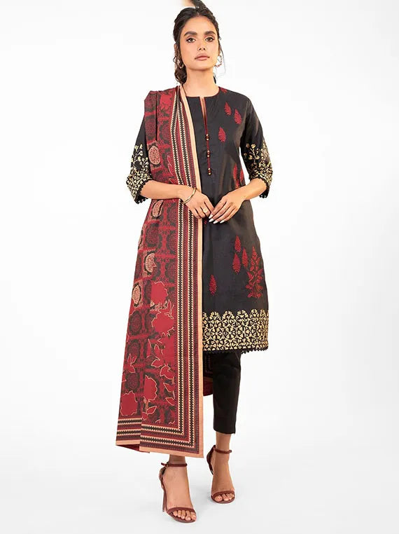 Alkaram Printed Embroidered Winter Collection 2026 (FW-44-22-Black)