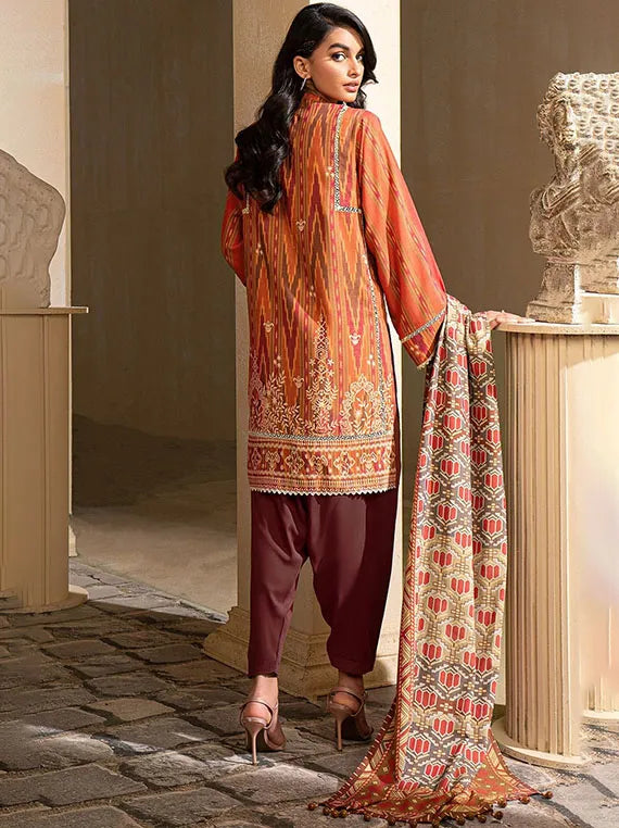 Alkaram Printed Embroidered Winter Collection 2026 (FW-51-22-Rust)