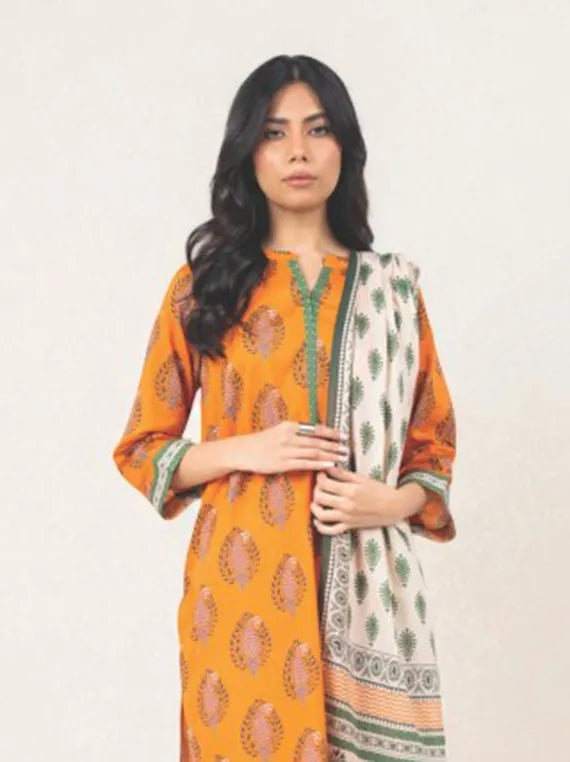 Alkaram Printed Khaddar Collection 2025 (MSB-2-25-2-ORANGE)