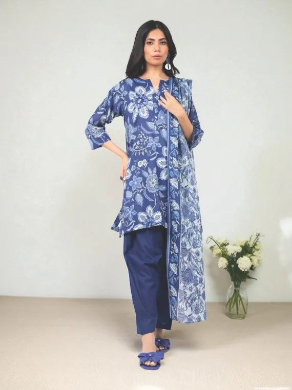 Alkaram Printed Khaddar Collection 2025 (MSB-29-25-2-NAVY BLUE)
