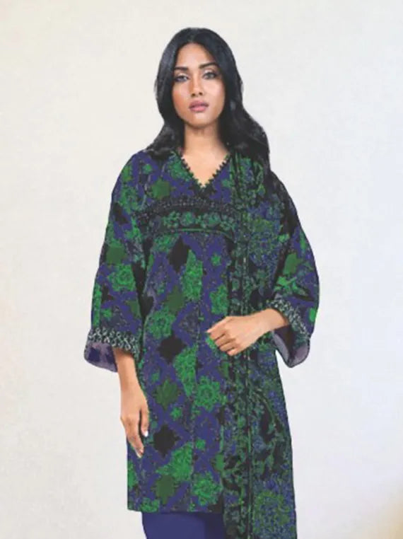 Alkaram Printed Khaddar Collection 2025 (SS-20-24-2-BLUE)