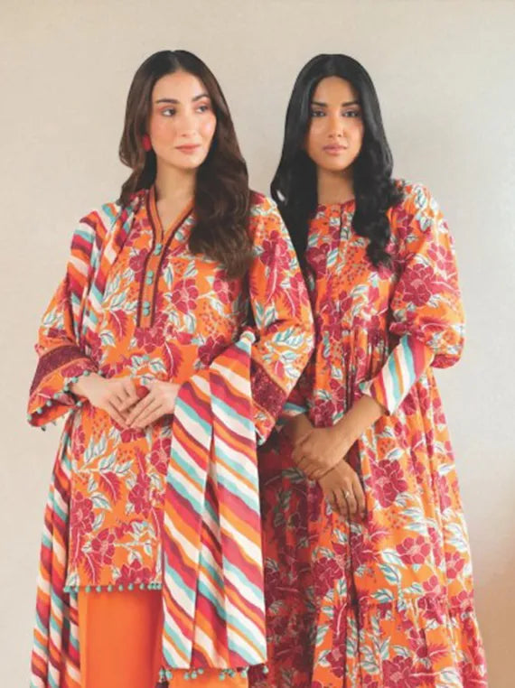 Alkaram Printed Khaddar Collection 2025 (SS-49-25-2-ORANGE)