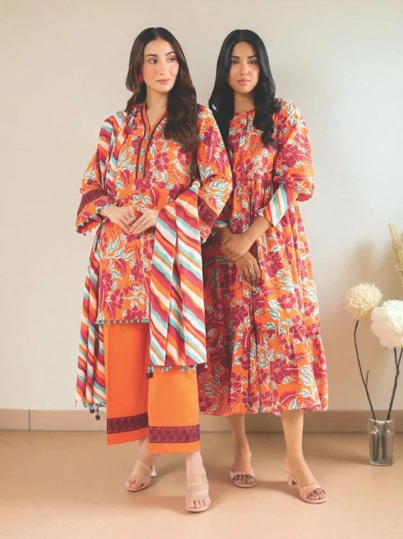 Alkaram Printed Khaddar Collection 2025 (SS-49-25-2-ORANGE)