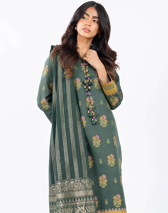 Alkaram Luxe Winter Collection 2025 (FW-50.1-23-GREEN)
