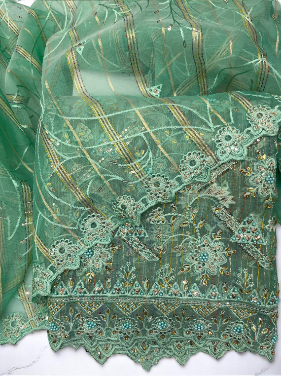All Over Cutdana Handmade Organza Edit25 Vol-IQ97 (IQ97-02)