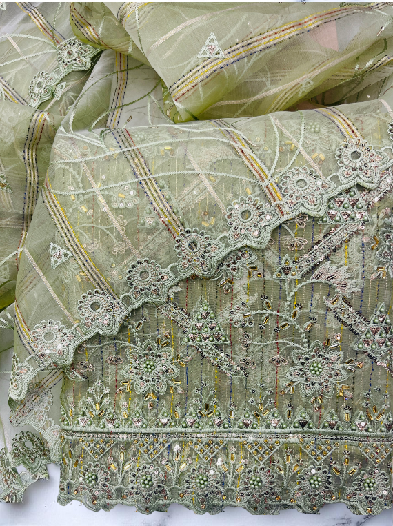 All Over Cutdana Handmade Organza Edit25 Vol-IQ97 (IQ97-03)