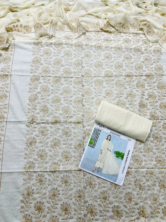 All Over Embroidered Karandi Collection 2024 25DF02 (25DF02-13)