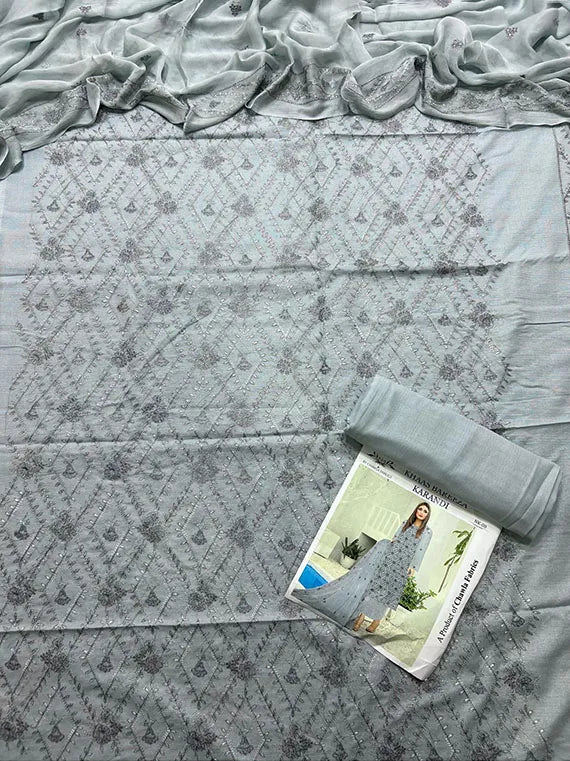 All Over Embroidered Karandi Collection 2024 25DF02 (25DF02-25)