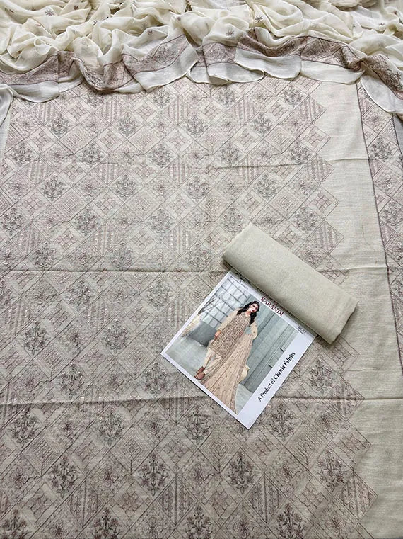 All Over Embroidered Karandi Collection 2024 25DF02 (25DF02-2)
