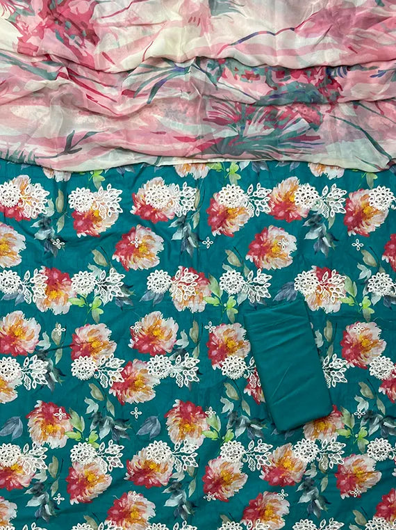 All Over Embroidered Printed Lawn Collection 2025 (MJ-01)